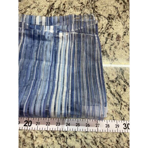 Alfred Dunner Womens Sheer Button Up Shirt 18 Striped Blue White Lightweight - Picture 6 of 6